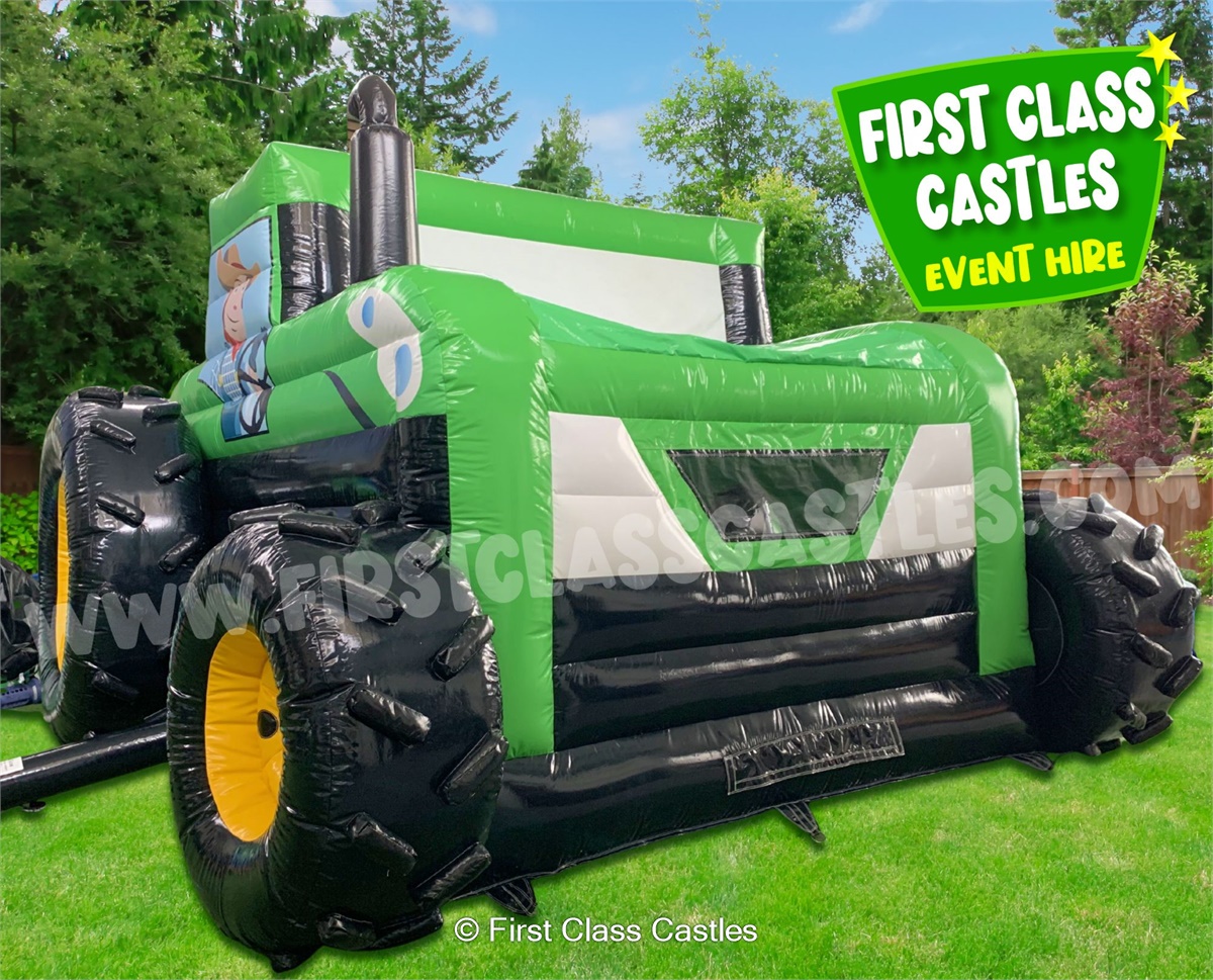 First Class Castles - Tractor Bounce & Slide Bouncy Castle for Hire
