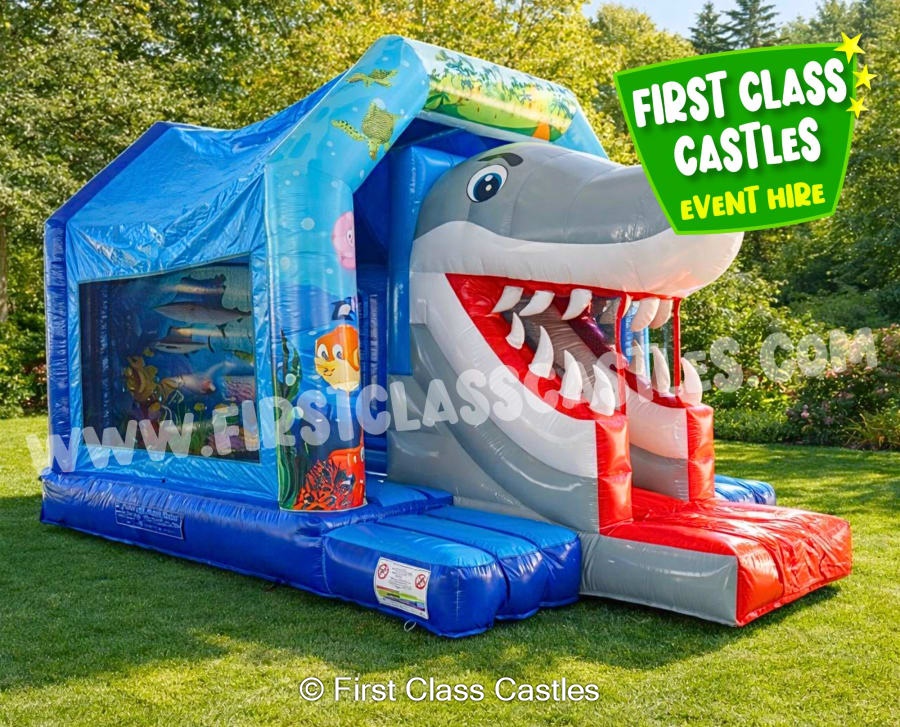 First Class Castles - Shark Attack Bounce & Slide Combo Inflatable